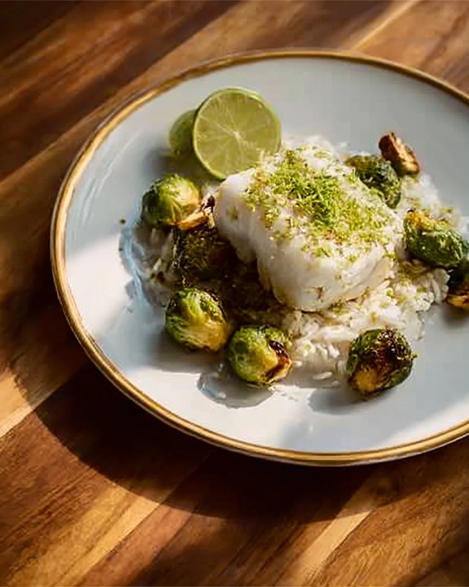 Steamed Cod with Lime and Fish Sauce Sprouts