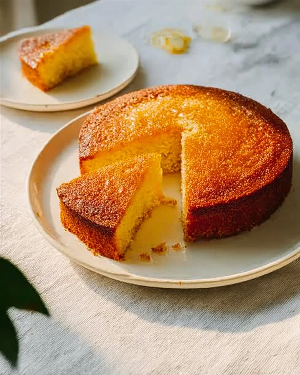 Sticky clementine & tarragon cake