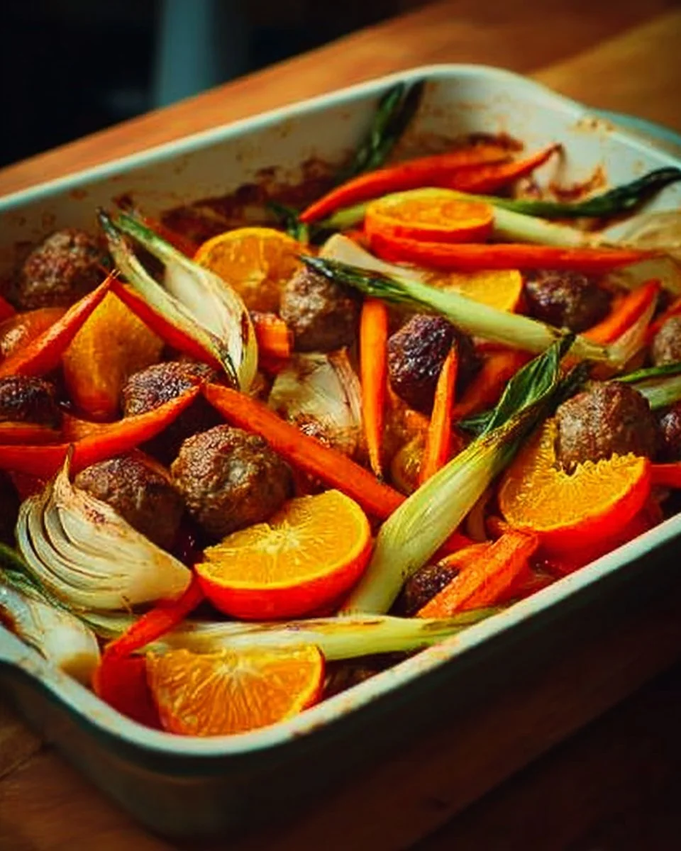 Venison Meatball Traybake with Blush Oranges Recipe | Waitrose & Partners