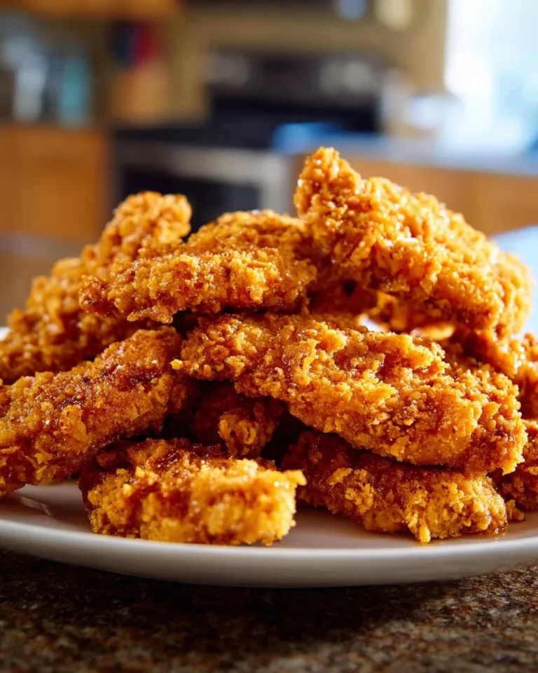 Crispy gluten-free chicken tenders coated with almond flour