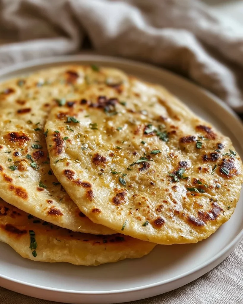 Homemade easy gluten free flatbread ready to serve on a table.