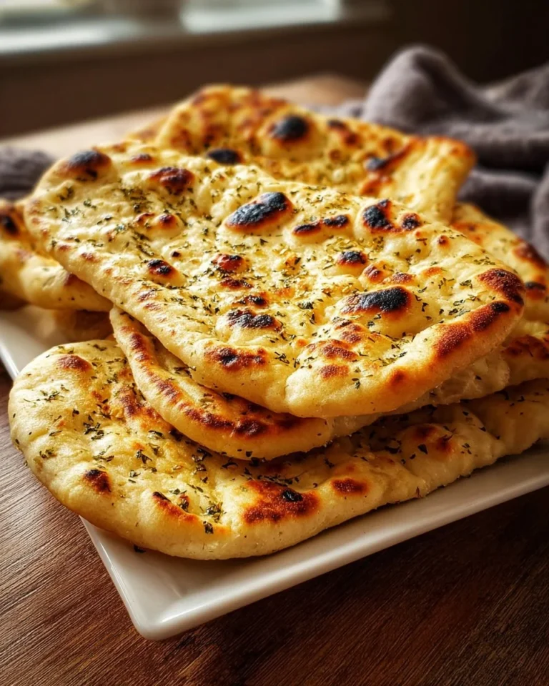 Homemade gluten-free flatbread on a wooden board with fresh herbs