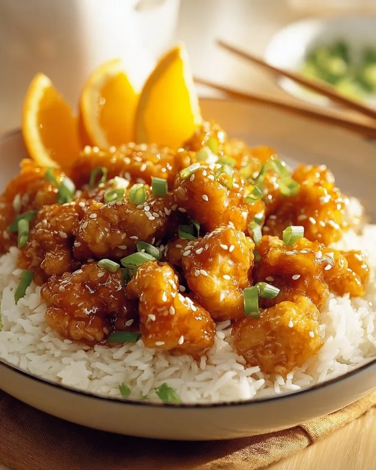 Delicious gluten-free orange chicken dish served with vegetables