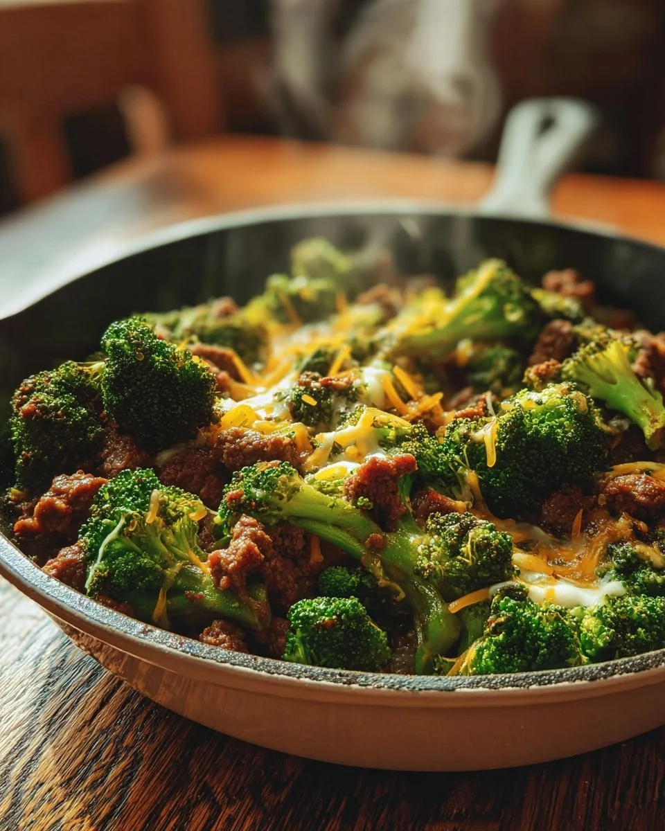 Keto Hamburger Broccoli Skillet