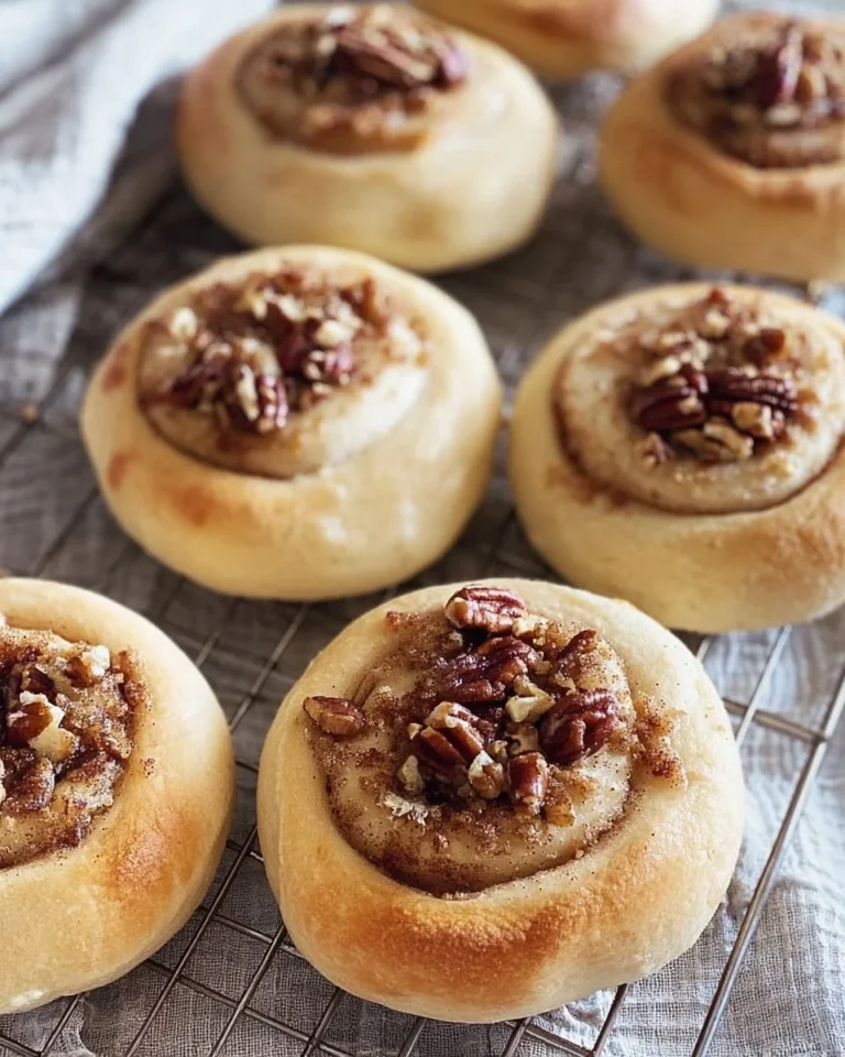 Freshly baked Maple Pecan Kolaches with a golden crust and pecan filling