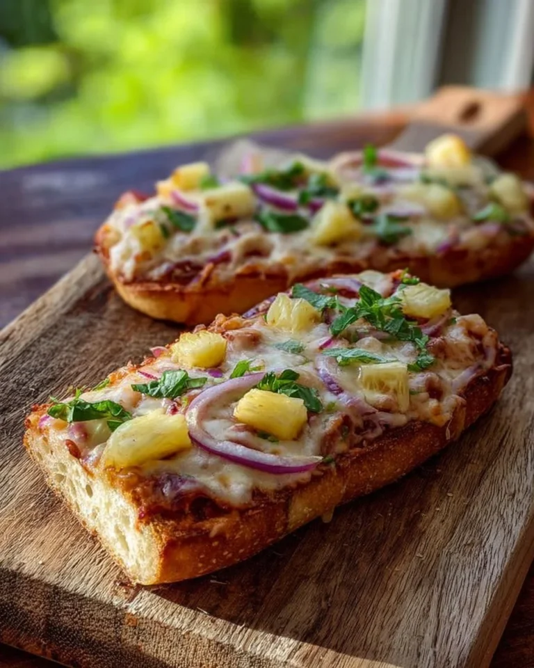 Delicious quick French bread pizzas topped with fresh ingredients