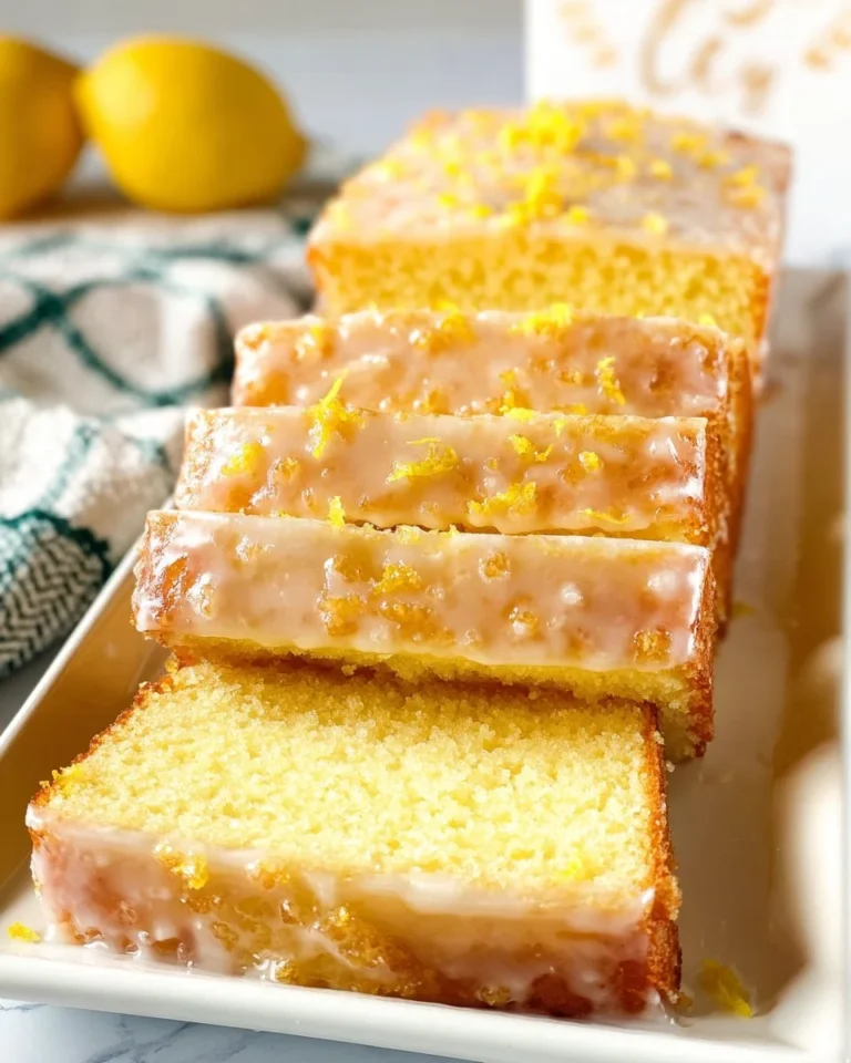 Homemade sweet and moist lemon loaf baked with fresh lemon zest