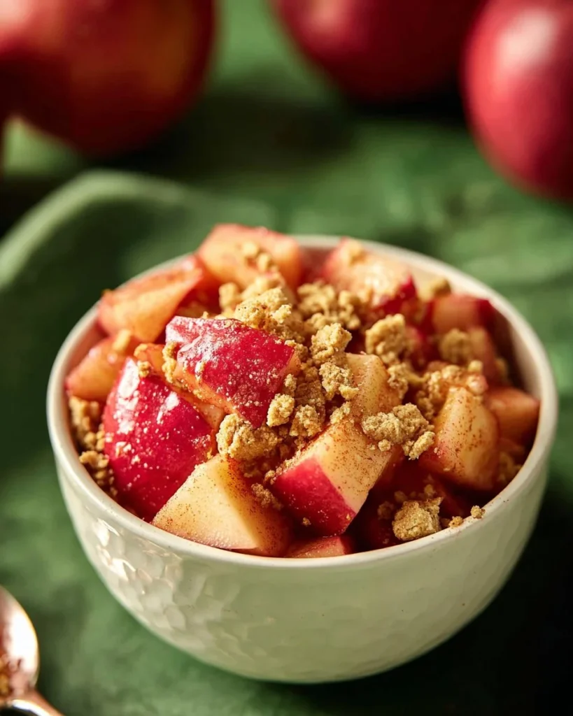 Quick 2 Minute Apple Pie in a Mug recipe with fresh apples and cinnamon