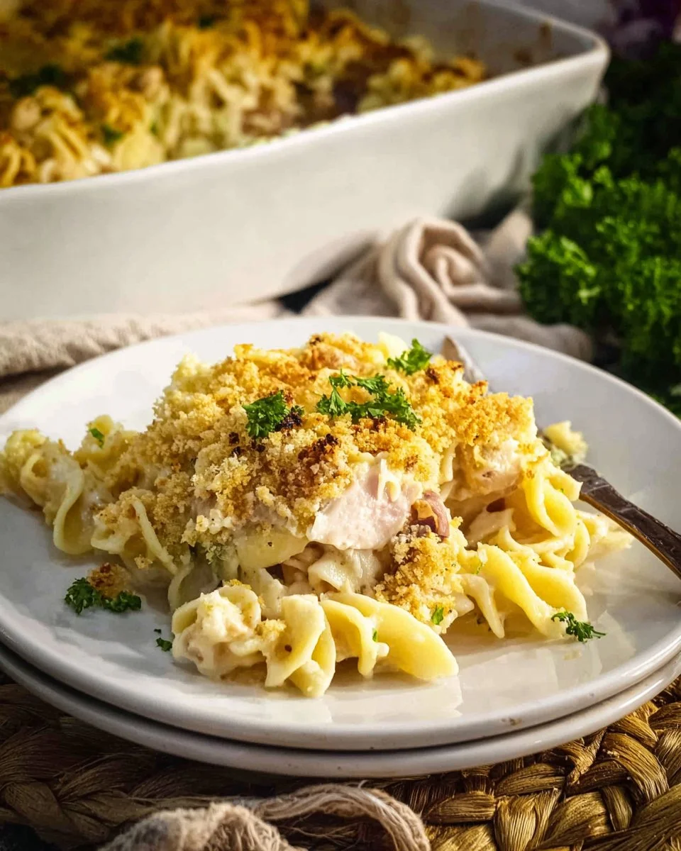 Baked Chicken Cordon Bleu Pasta Casserole