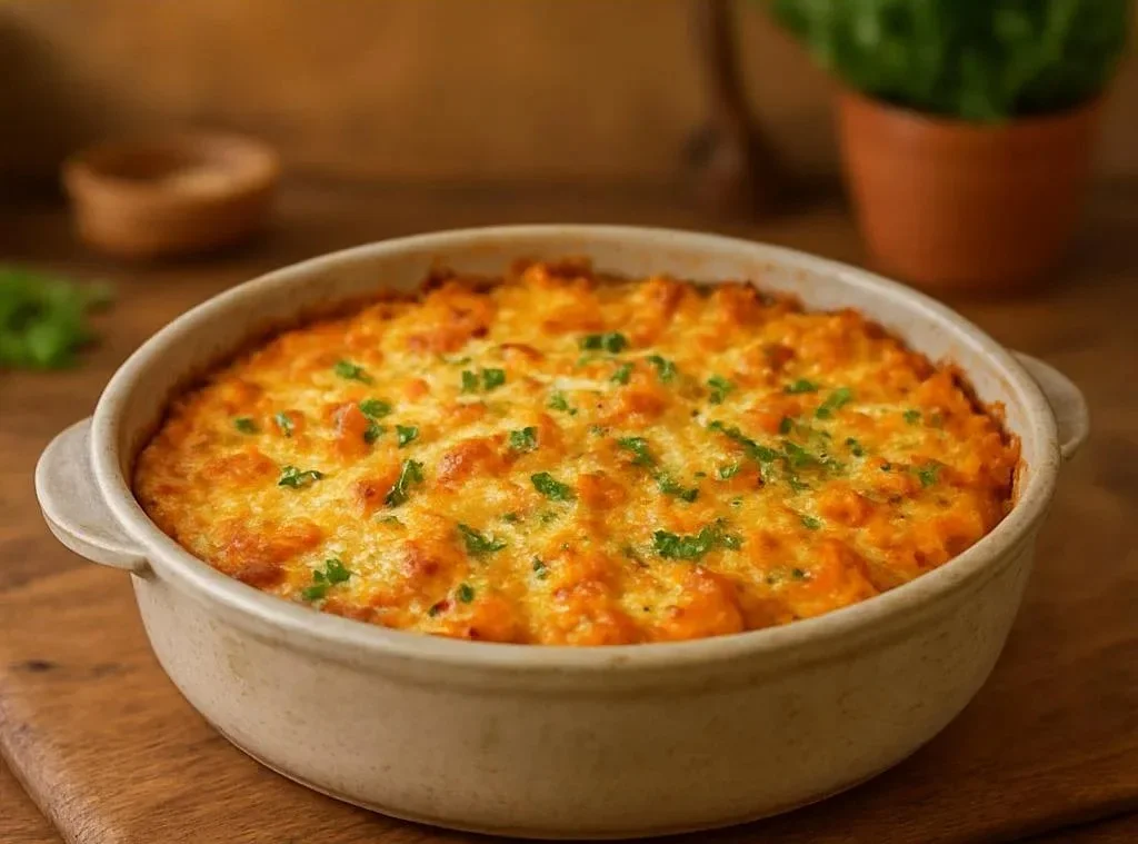 Cheesy Garlic Carrot Gratin