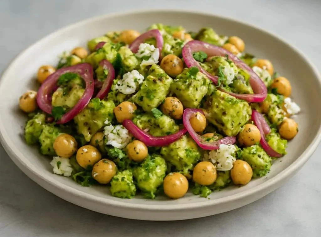 Chickpea Feta Avocado Salad