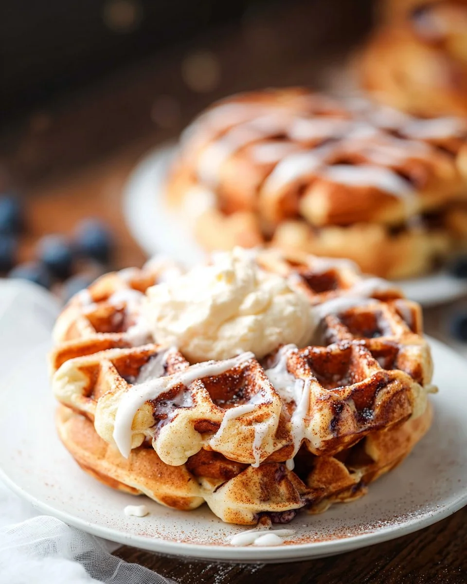 Cinnamon Roll Waffles