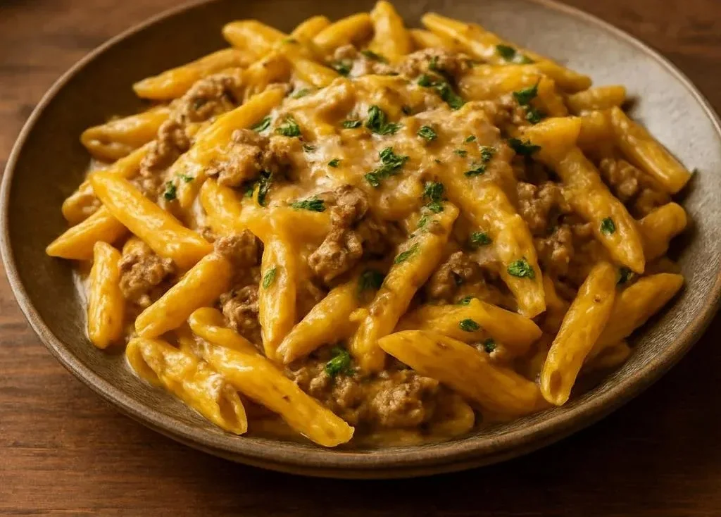 Creamy High Protein Beef Pasta