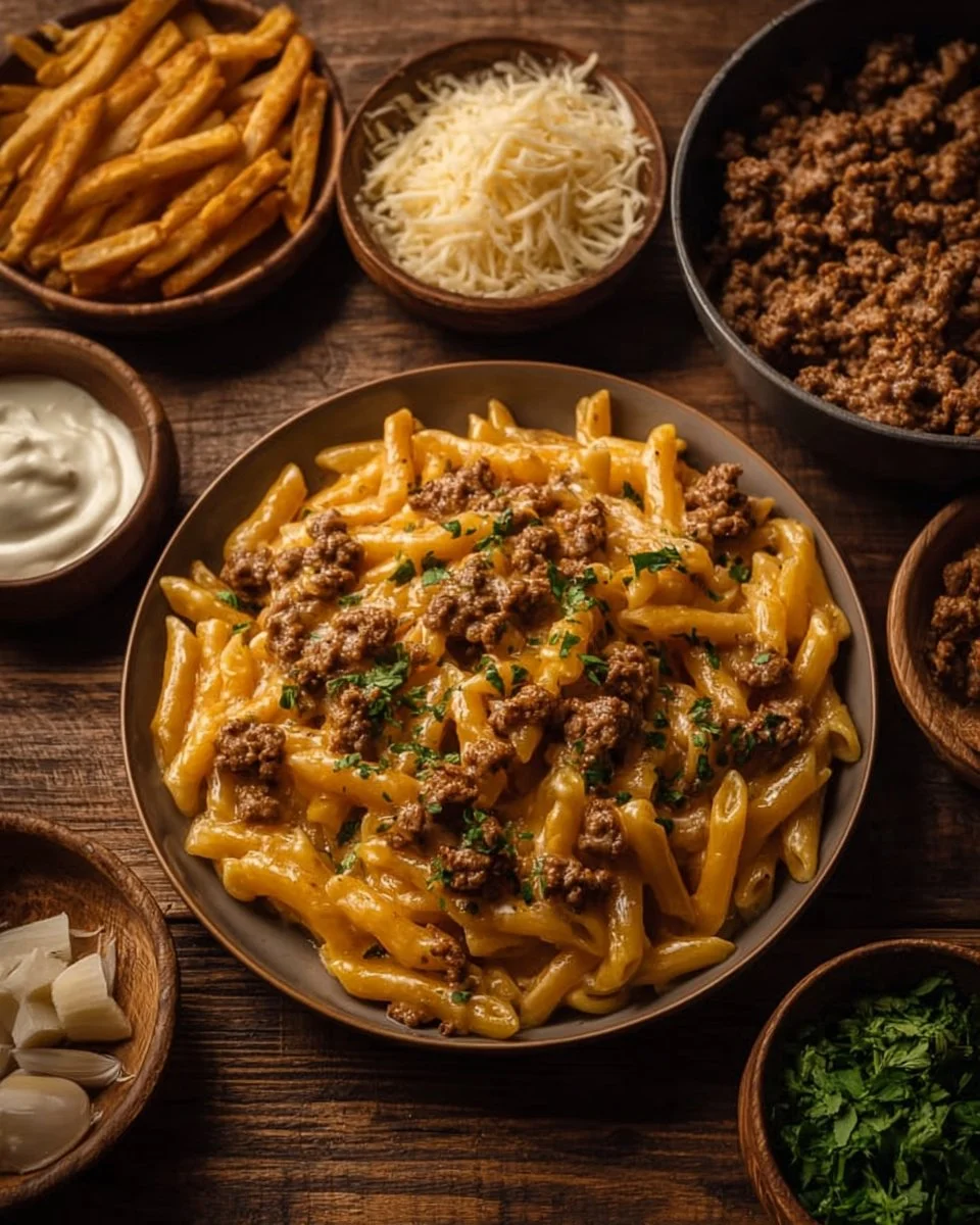 Creamy High Protein Beef Pasta