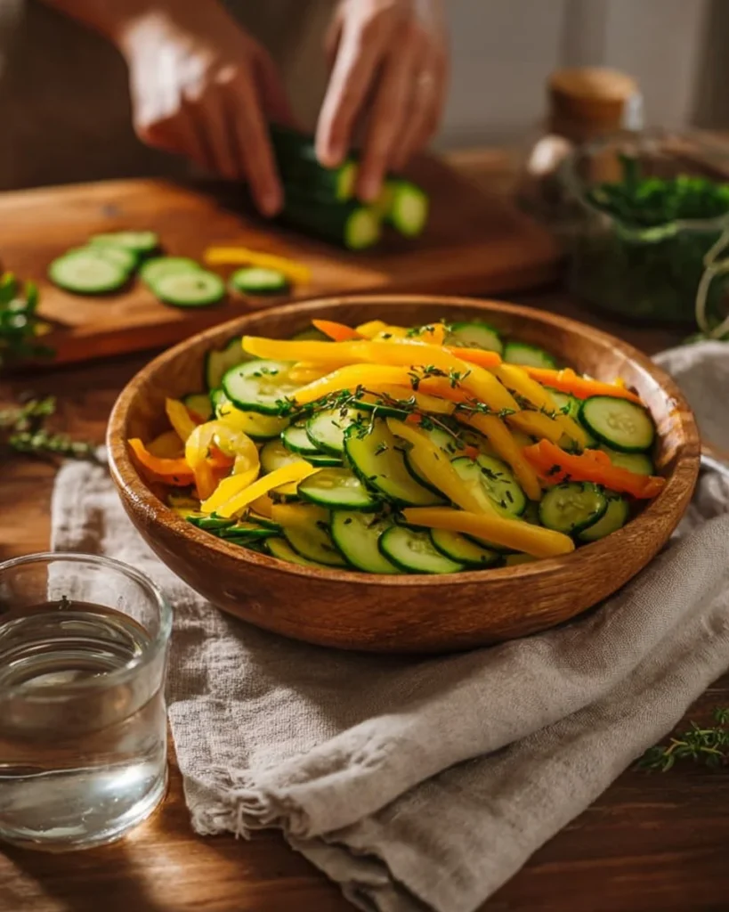 Fresh Cucumber Carrot Salad with vibrant colors and crunchy texture