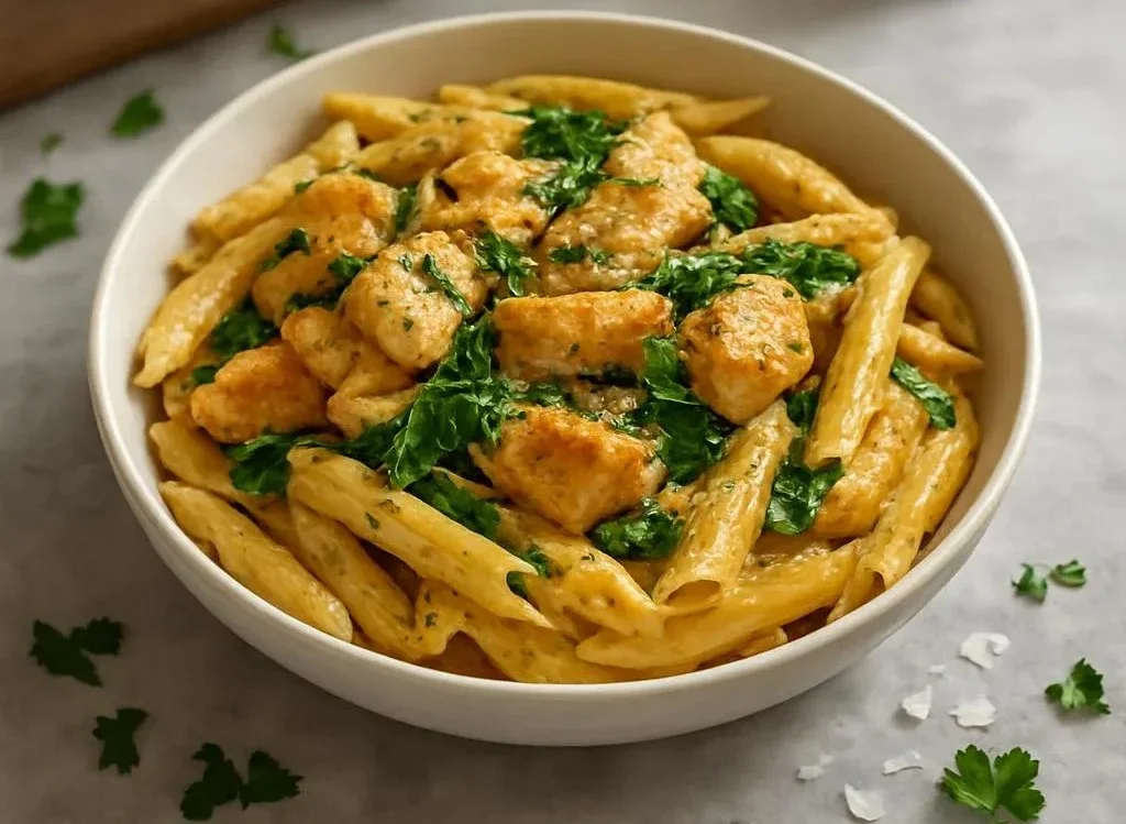 Healthy Garlic Parmesan Chicken Pasta