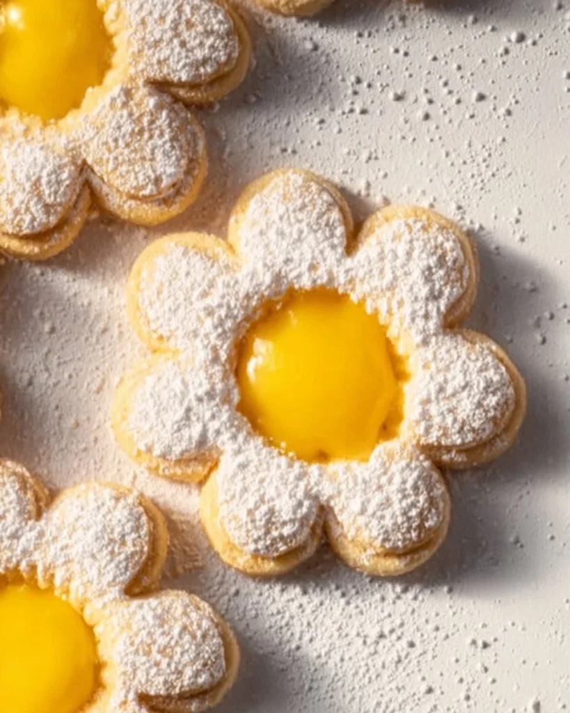 Close-up of homemade lemon curd tartlets on a plate.