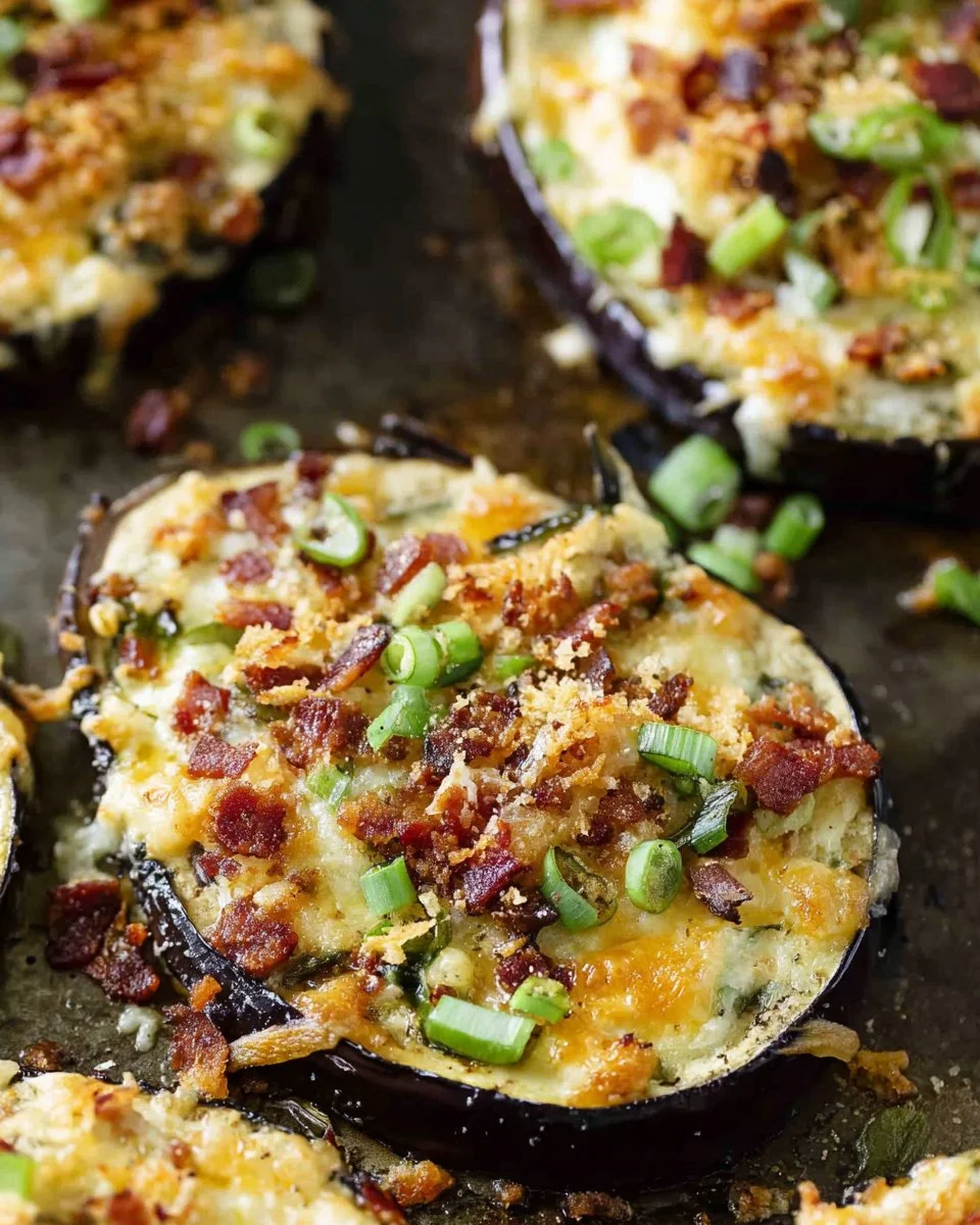 Loaded Crispy Baked Eggplant