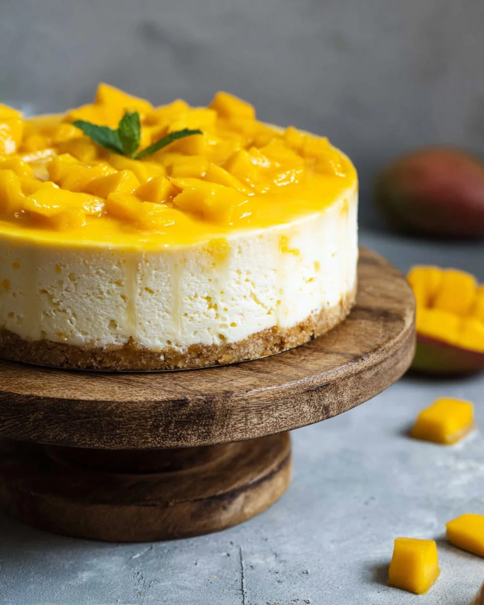 No Bake Mango Cheesecake