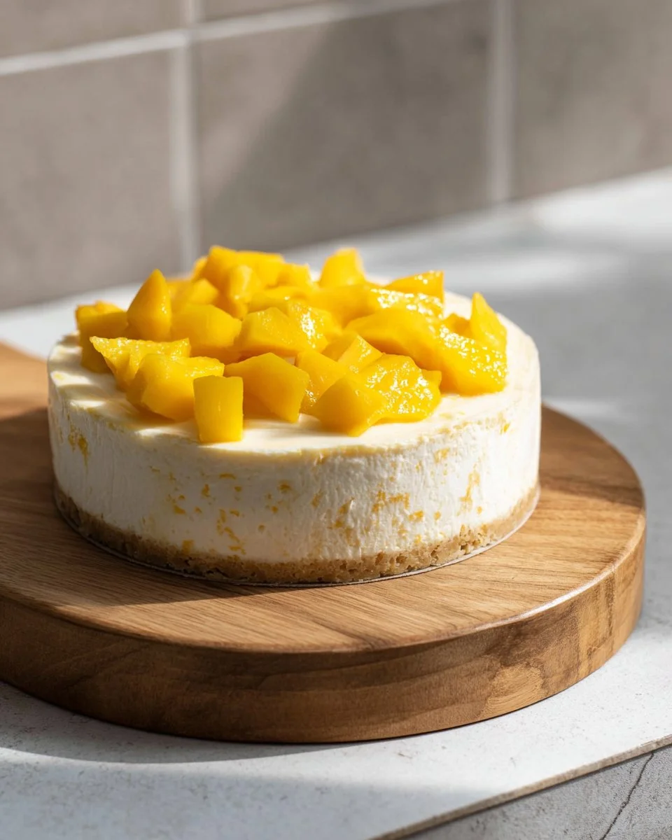 No Bake Mango Cheesecake