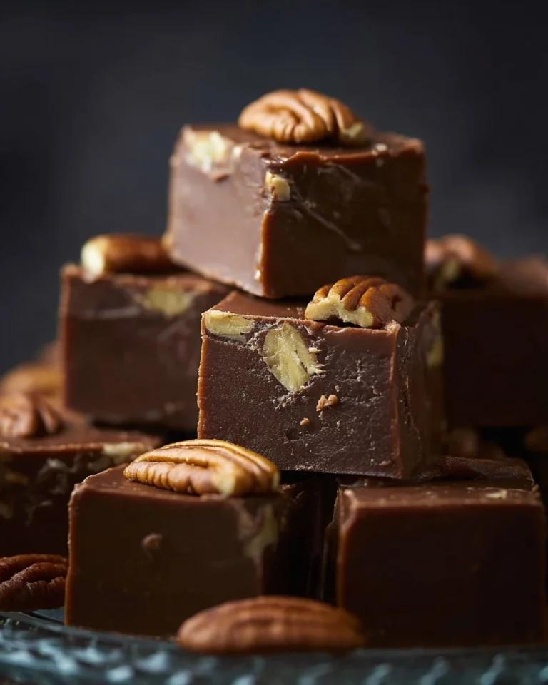 Homemade pumpkin fudge made with creamy ingredients and topped with nuts.