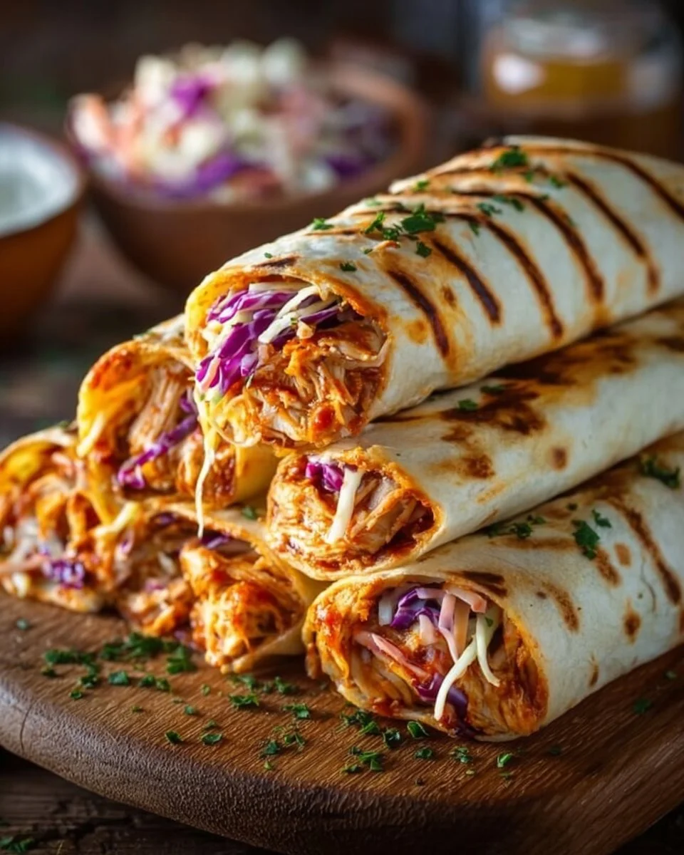 BBQ Chicken Coleslaw Wraps