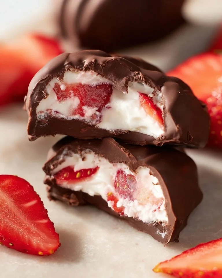 Chocolate Strawberry Yogurt Clusters recipe with fresh strawberries and creamy yogurt