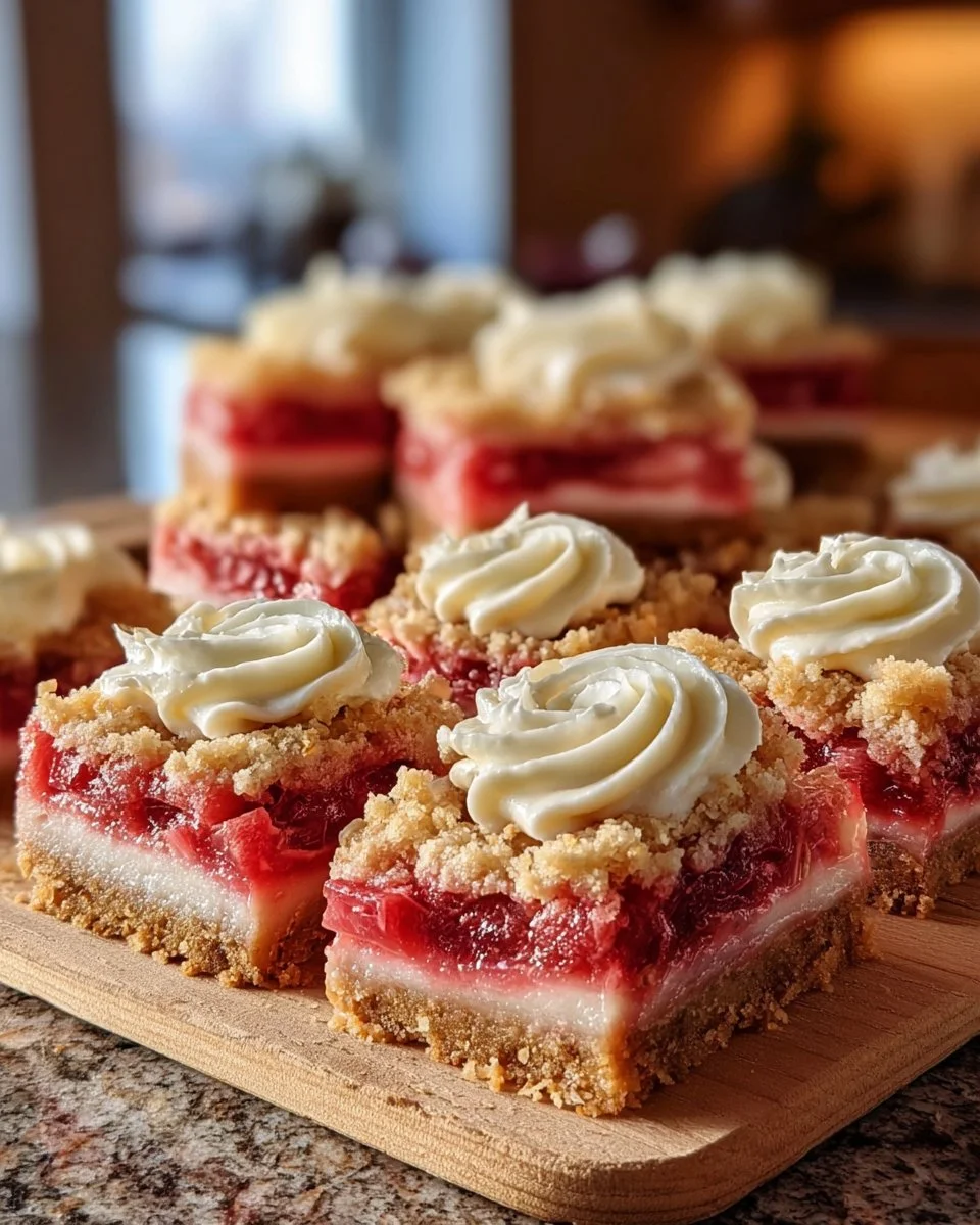 Rhubarb Bars with Cream Cheese