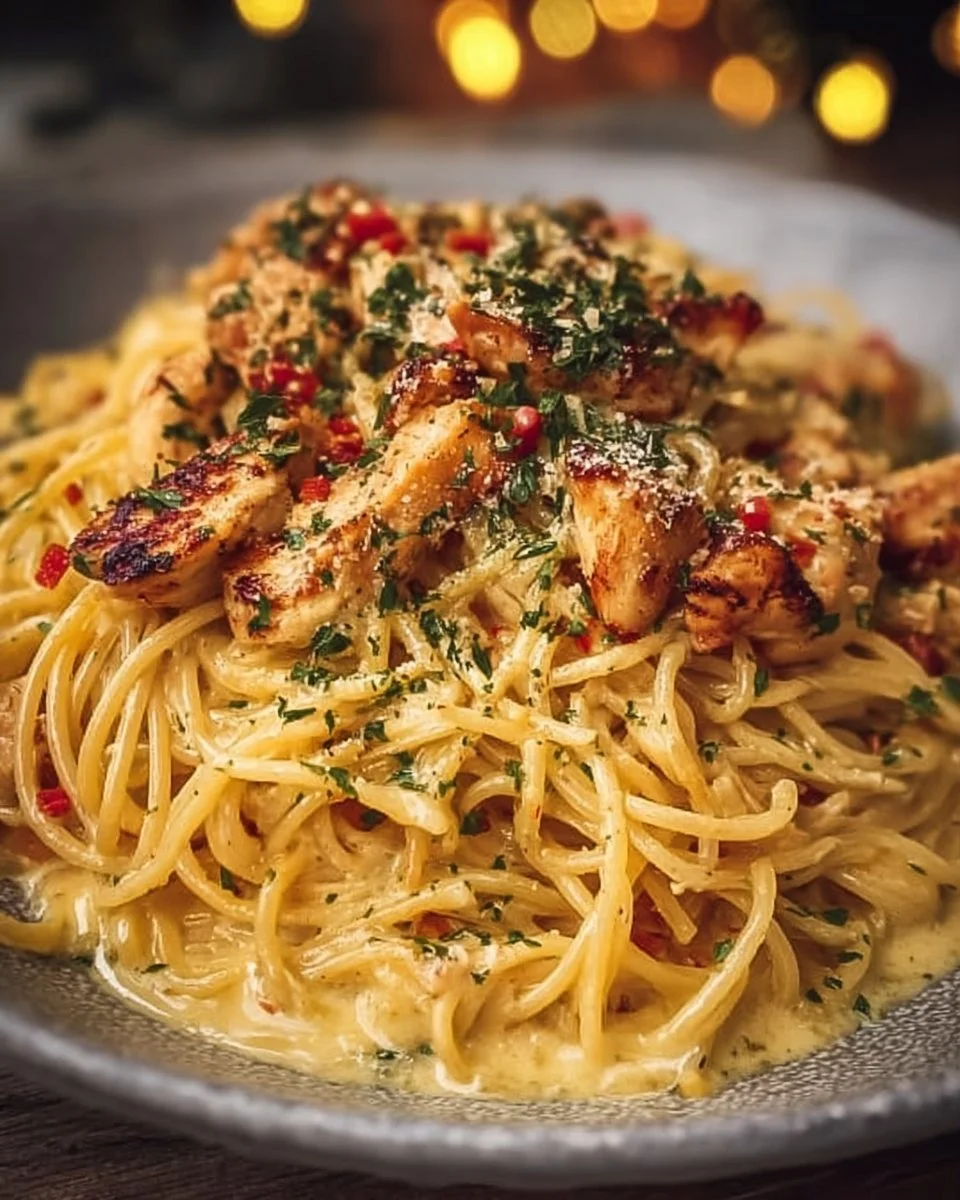 Creamy Cajun Chicken Spaghetti