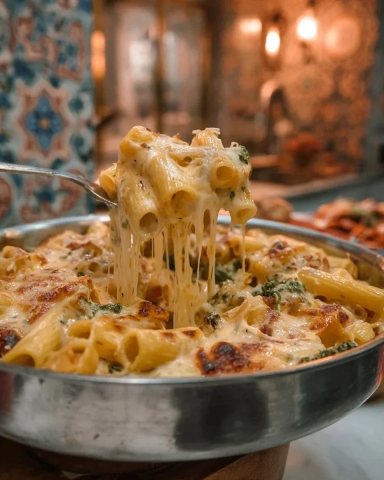Delicious creamy pasta served with fresh herbs and parmesan cheese