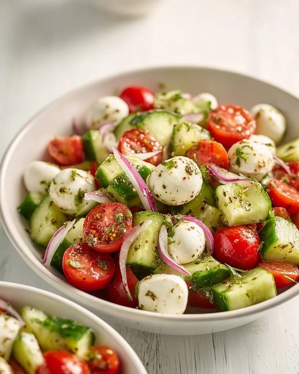 Juicy Cucumber Caprese Salad