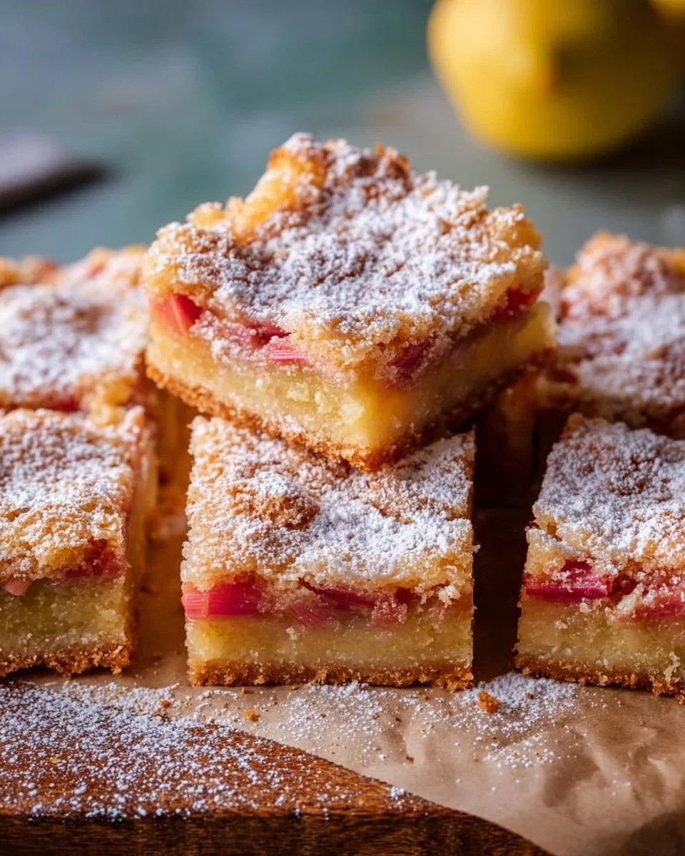 Homemade Lemon Rhubarb Bars