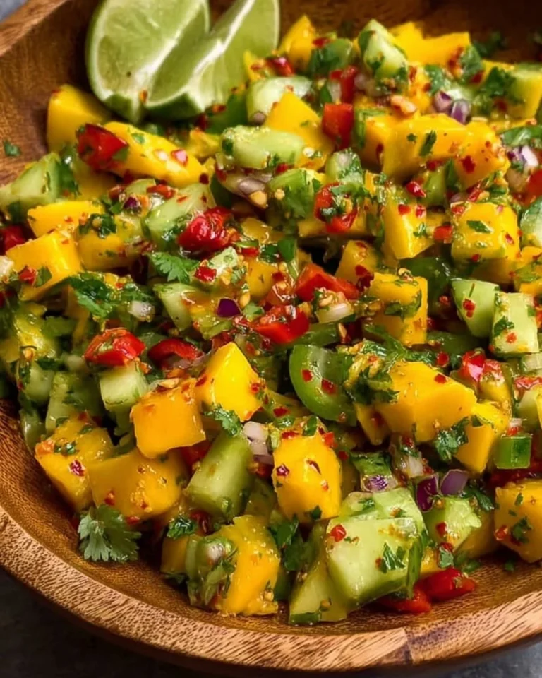 Fresh Mango Avocado Salad with vibrant colors and textures