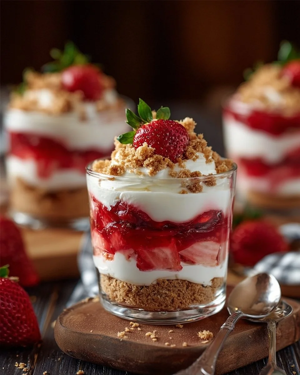No-Bake Strawberry Cheesecake Parfaits