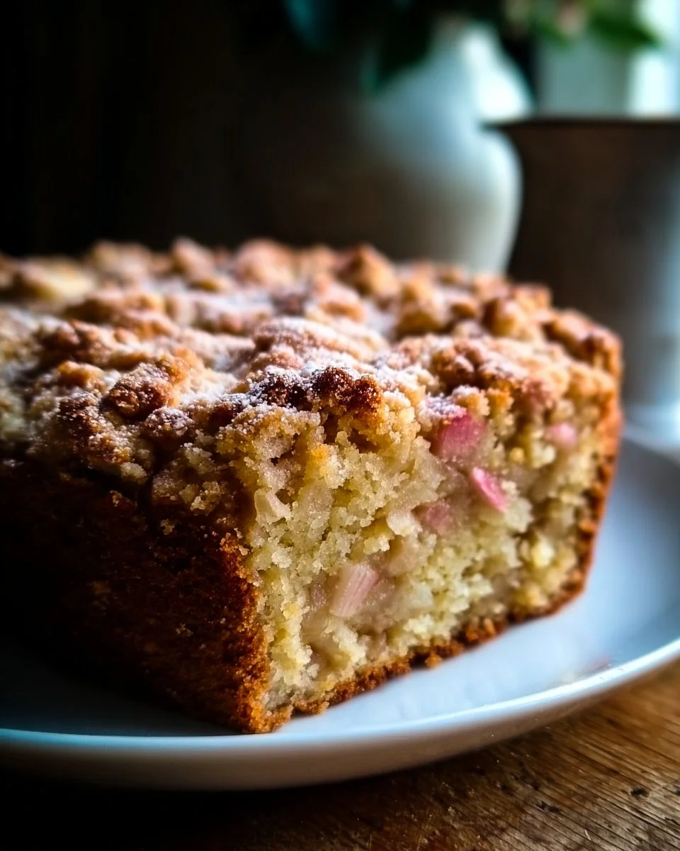 Sour Cream Rhubarb Coffee Cake