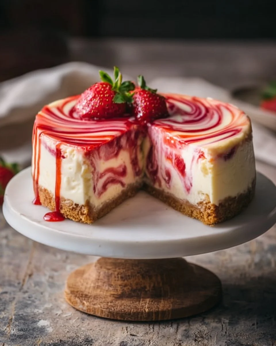 Strawberry Swirl Cheesecake Recipe