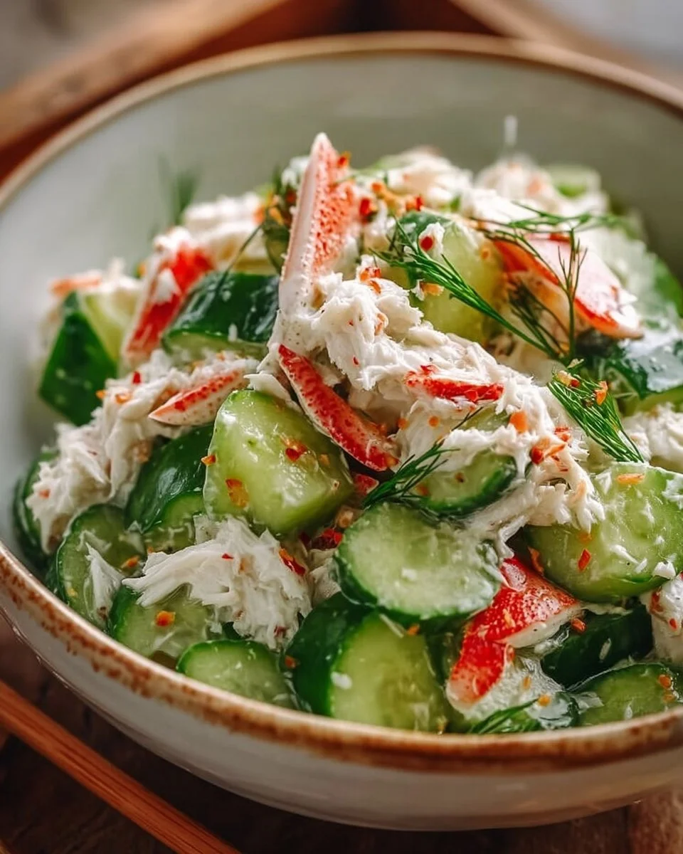 Tasty Cucumber Salad with Crab Meat