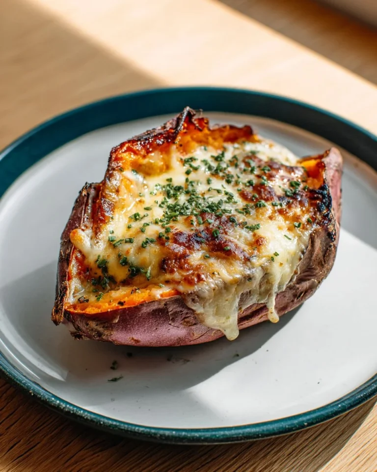 Cheesy honey butter Japanese sweet potatoes drizzled with honey and butter