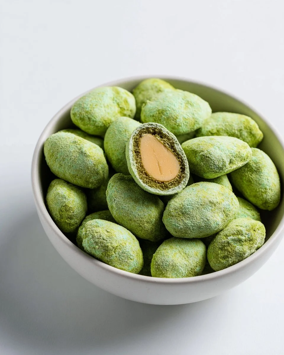 Matcha Candied White Chocolate Almonds