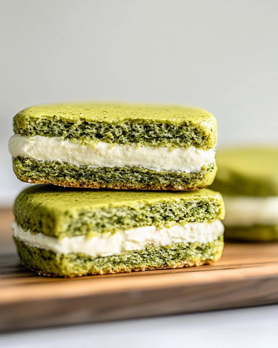 Matcha Latte Sandwich Cookies