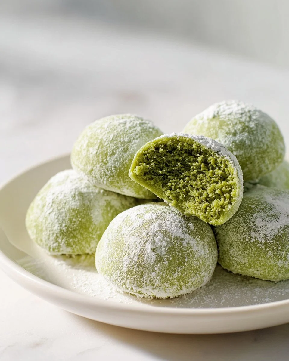 Matcha Snowball Cookies