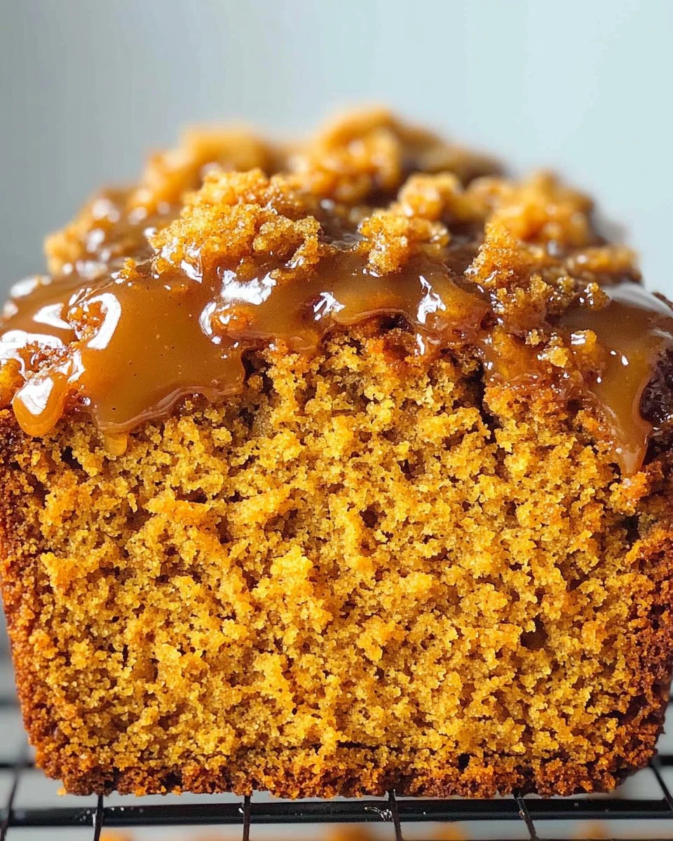 Pumpkin Bread with Streusel and Brown Butter Glaze