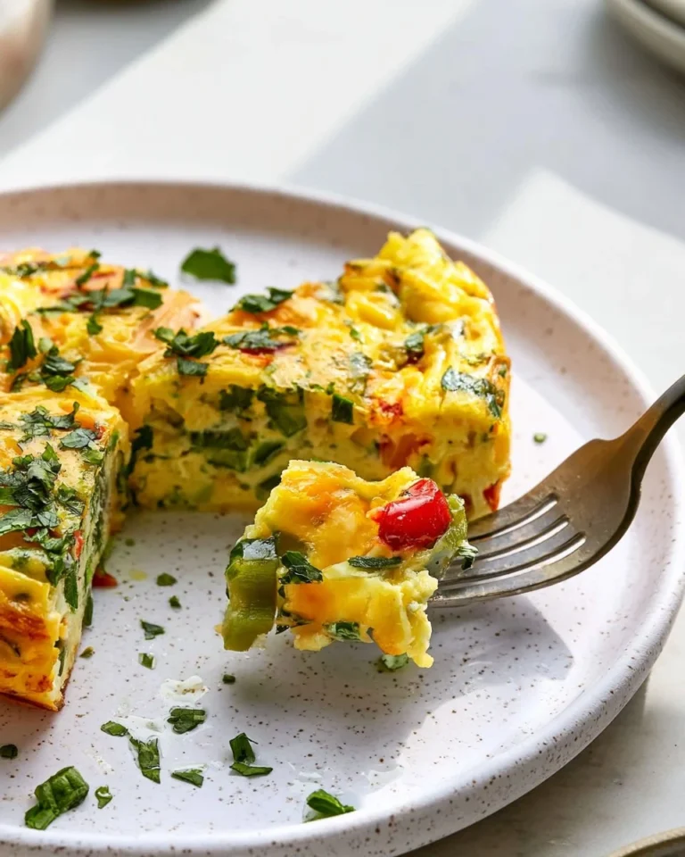 High-protein cottage cheese egg bake fresh out of the oven, ready to serve.